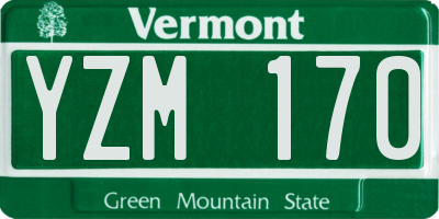 VT license plate YZM170