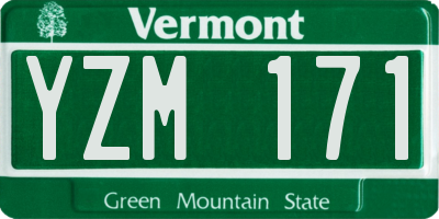 VT license plate YZM171