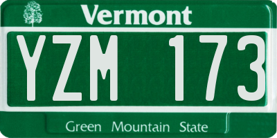 VT license plate YZM173