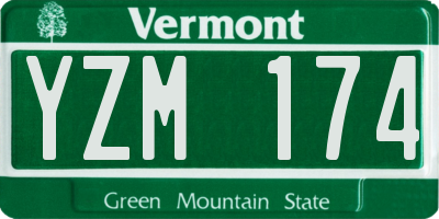 VT license plate YZM174