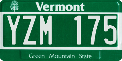 VT license plate YZM175
