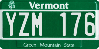 VT license plate YZM176