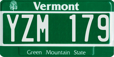 VT license plate YZM179