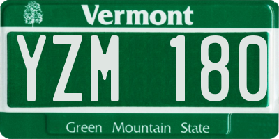 VT license plate YZM180