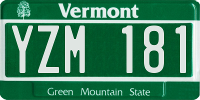 VT license plate YZM181