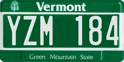 VT license plate YZM184