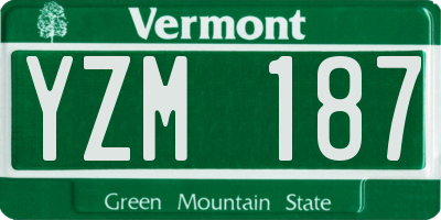 VT license plate YZM187