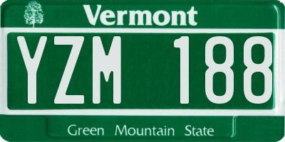 VT license plate YZM188