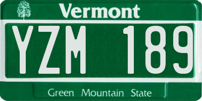 VT license plate YZM189