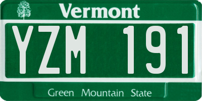 VT license plate YZM191