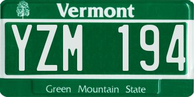 VT license plate YZM194