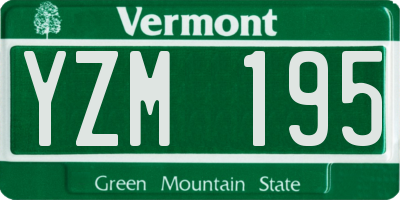 VT license plate YZM195