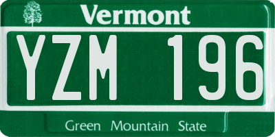VT license plate YZM196