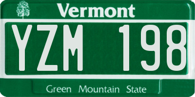 VT license plate YZM198