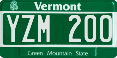 VT license plate YZM200