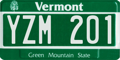 VT license plate YZM201