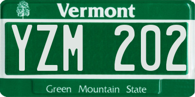 VT license plate YZM202