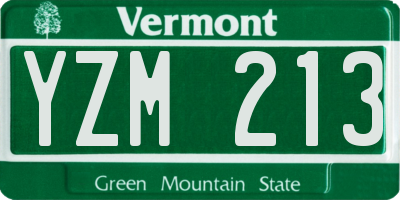 VT license plate YZM213