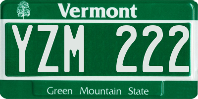 VT license plate YZM222
