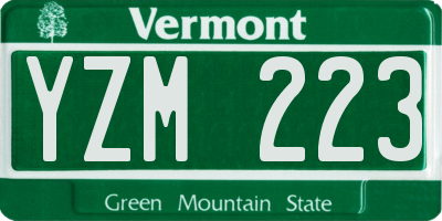 VT license plate YZM223