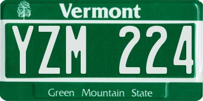 VT license plate YZM224