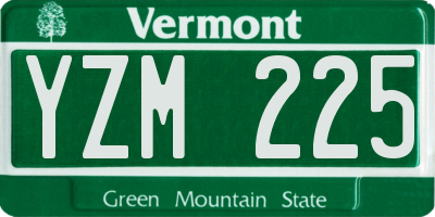 VT license plate YZM225