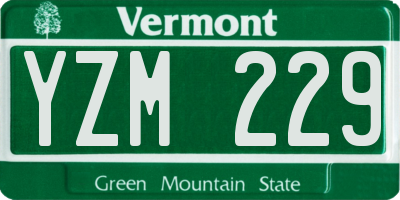 VT license plate YZM229