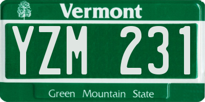 VT license plate YZM231