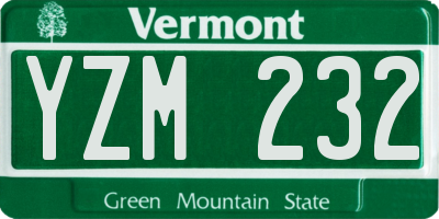 VT license plate YZM232