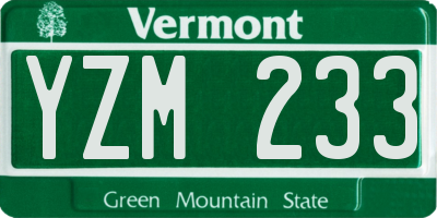 VT license plate YZM233