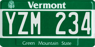 VT license plate YZM234