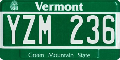 VT license plate YZM236