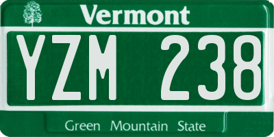 VT license plate YZM238