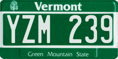 VT license plate YZM239