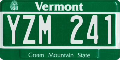 VT license plate YZM241