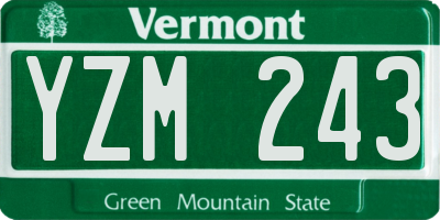 VT license plate YZM243