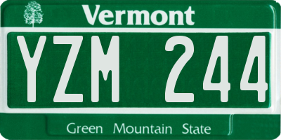 VT license plate YZM244