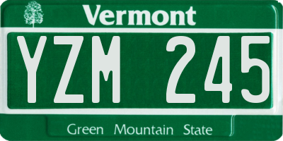 VT license plate YZM245