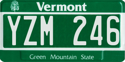 VT license plate YZM246