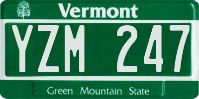 VT license plate YZM247