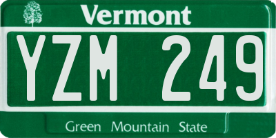 VT license plate YZM249