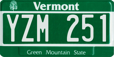 VT license plate YZM251