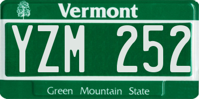 VT license plate YZM252