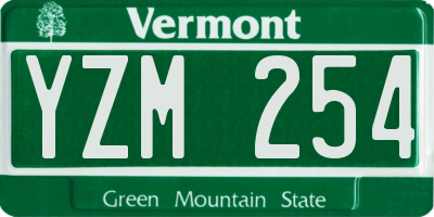 VT license plate YZM254
