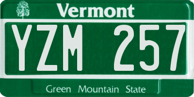 VT license plate YZM257