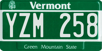 VT license plate YZM258