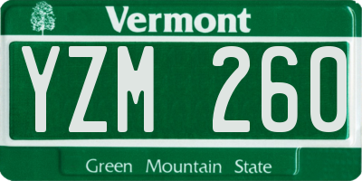 VT license plate YZM260