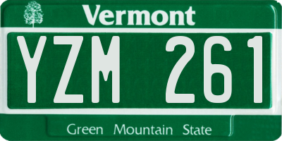 VT license plate YZM261