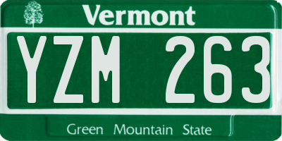 VT license plate YZM263