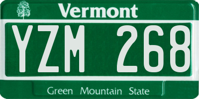 VT license plate YZM268